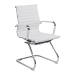 NAUTILUS Designs Aura Contemporary Medium Back Bonded Leather Executive Cantilever Visitor Chair With Fixed Arms White - BCL/8003AV/WH DD