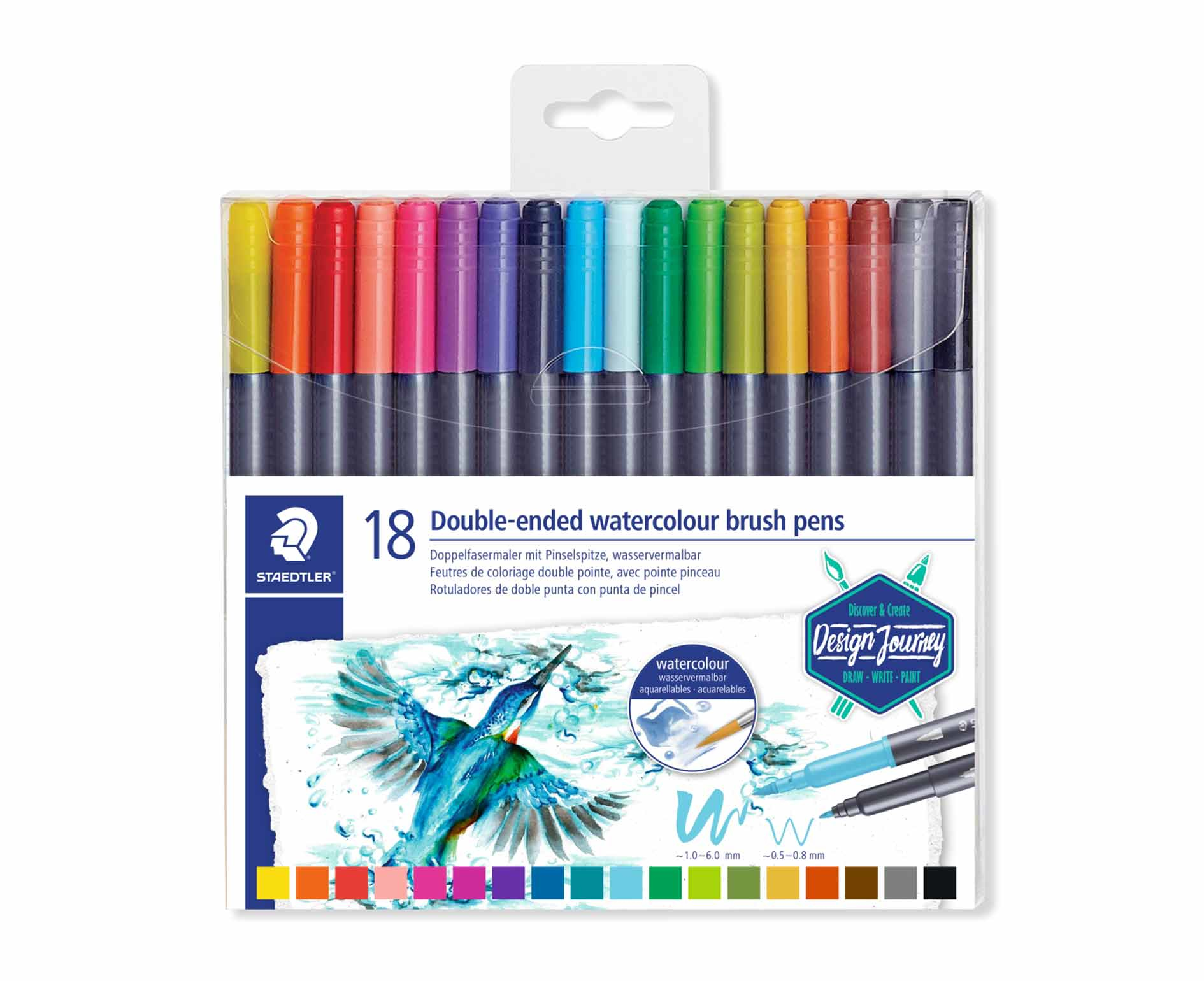 Staedtler 3001 felt pen Fine/Extra Bold Multicolour 18 pc(s)