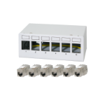 LogiLink Patch panel 6 port with 6 Cat.6A Keystone modules