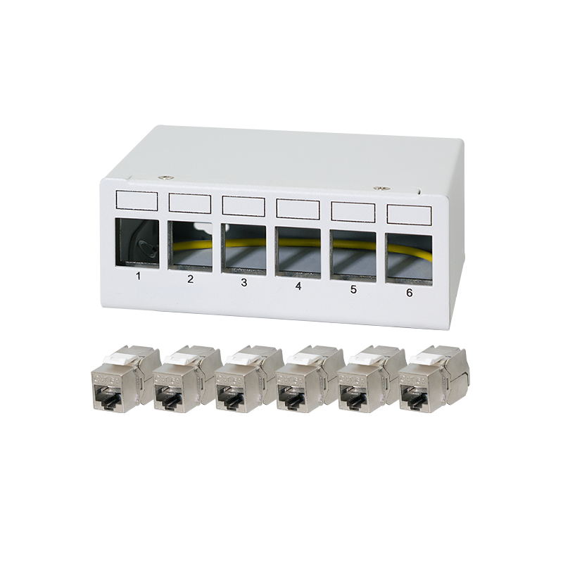 LogiLink Patch panel  6 port with 6 Cat.6A Keystone modules
