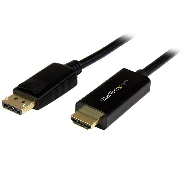 StarTech.com 10ft (3m) DisplayPort to HDMI Cable - 4K 30Hz - DisplayPort to HDMI Adapter Cable - DP 1.2 to HDMI Monitor Cable Converter - Latching DP Connector - Passive DP to HDMI Cord