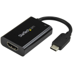 StarTech.com USB C to HDMI 2.0 Adapter with Power Delivery - 4K 60Hz USB Type-C to HDMI Display Video Converter - 60W PD Pass-Through Charging Port - Thunderbolt 3 Compatible - Black