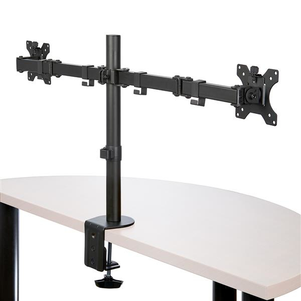 StarTech.com Desk Mount Dual Monitor Arm - Desk Clamp / Grommet VESA Monitor Mount for up to 32 inch Displays - Ergonomic Articulating Monitor Arm - Height Adjustable/Tilt/Swivel/Rotating
