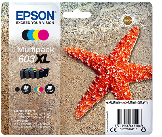 Image of Epson C13T03A64010/603XL Ink cartridge multi pack Bk,C,M,Y...
