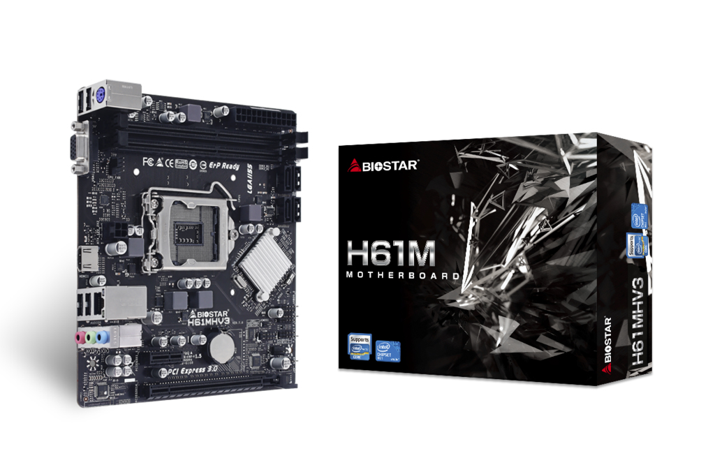Image of Biostar H61MHV3 motherboard Intel® H61 LGA 1155 (Socket H2) micro ATX