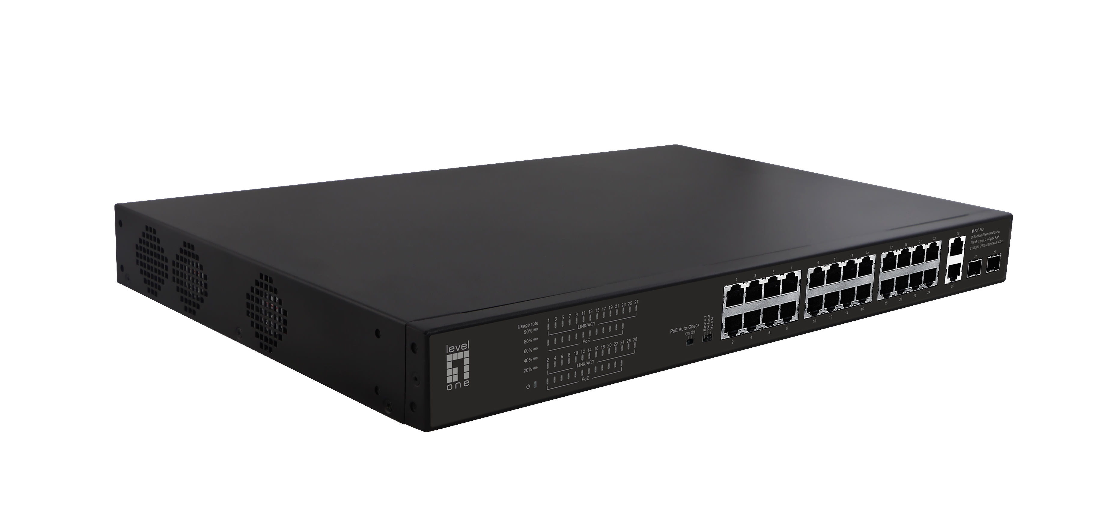 Image of LevelOne FGP-2831 network switch Unmanaged Fast Ethernet (10/100)...