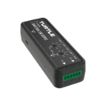 Turtle AV Dante Dual Channel Analog Line Output Adapter with Gain Controls. Made from 90% recycled plastic, including 5% Ocean Bound Plastic.