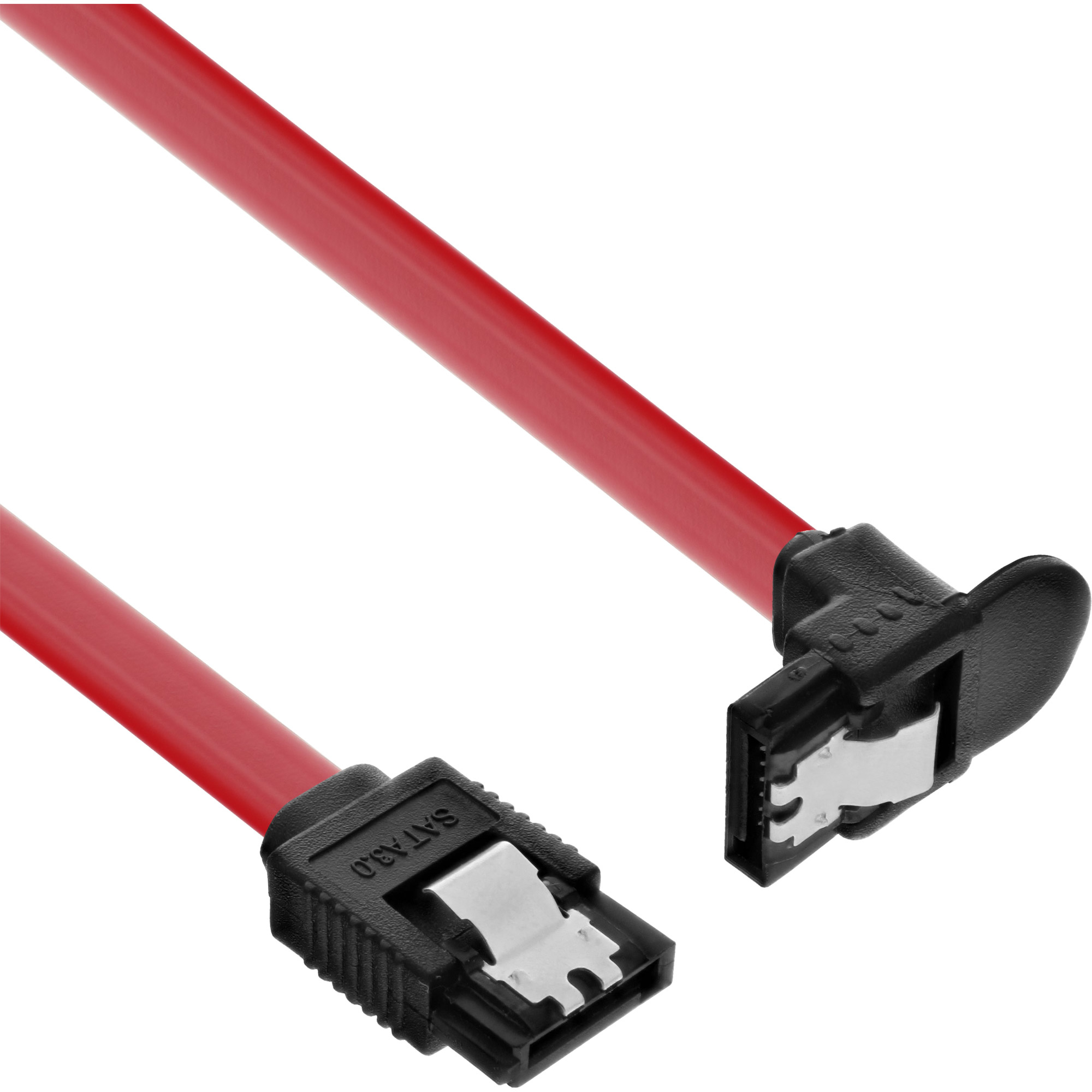 Image of InLine SATA 6Gb/s Cable with latches angled 0.3m