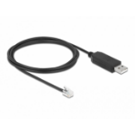 DeLOCK 66734 tussenstuk voor kabels RJ-9 USB 2.0 Type-A Zwart