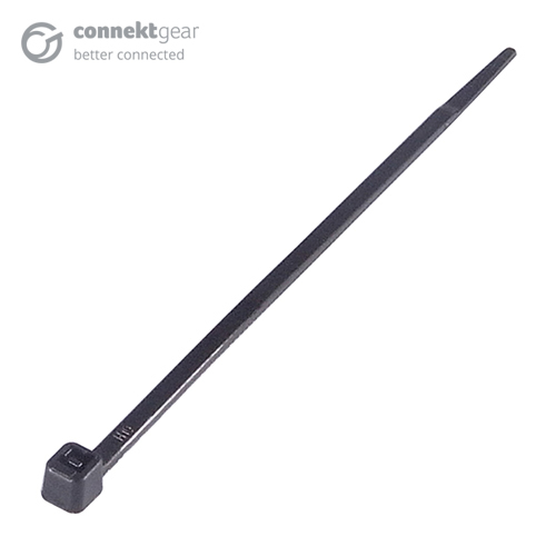 CONNEkT Gear Plastic Cable Ties (High Tensile Strength) 300 x 4.8mm - Pack of 100 Black
