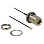 DeLOCK 0.13m N/MHF U.FL coaxial cable RF 1.37 MHF/U.FL Black, Silver