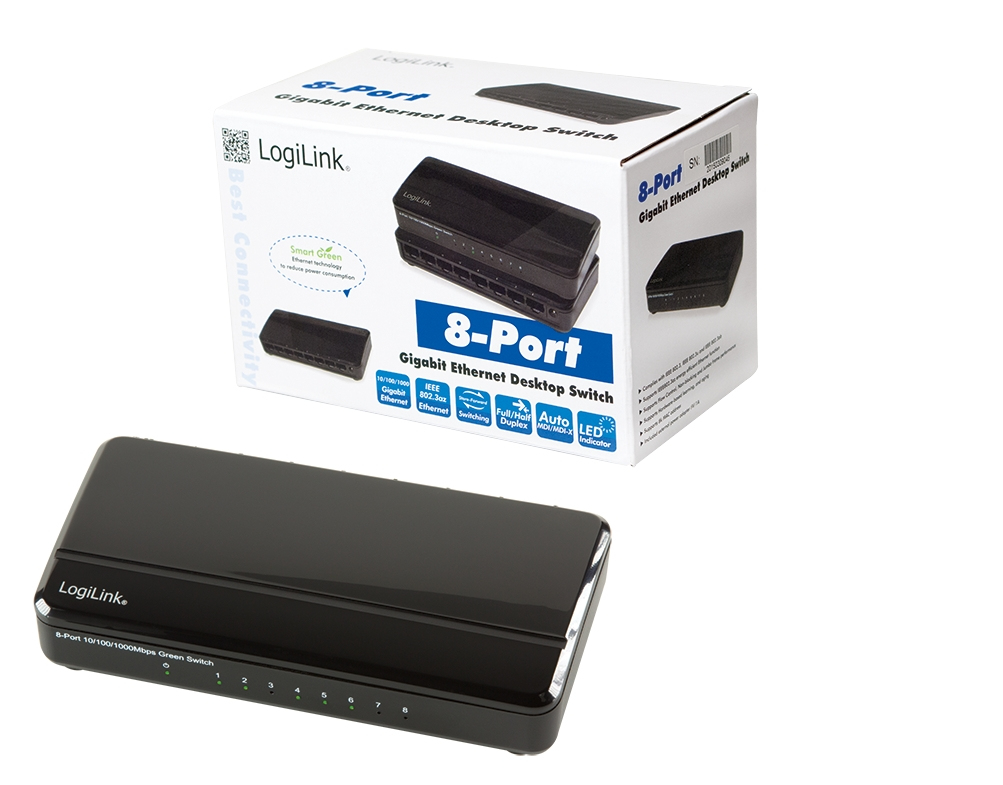 LogiLink NS0106 network switch Unmanaged L2 Gigabit Ethernet (10/100/1000) Black