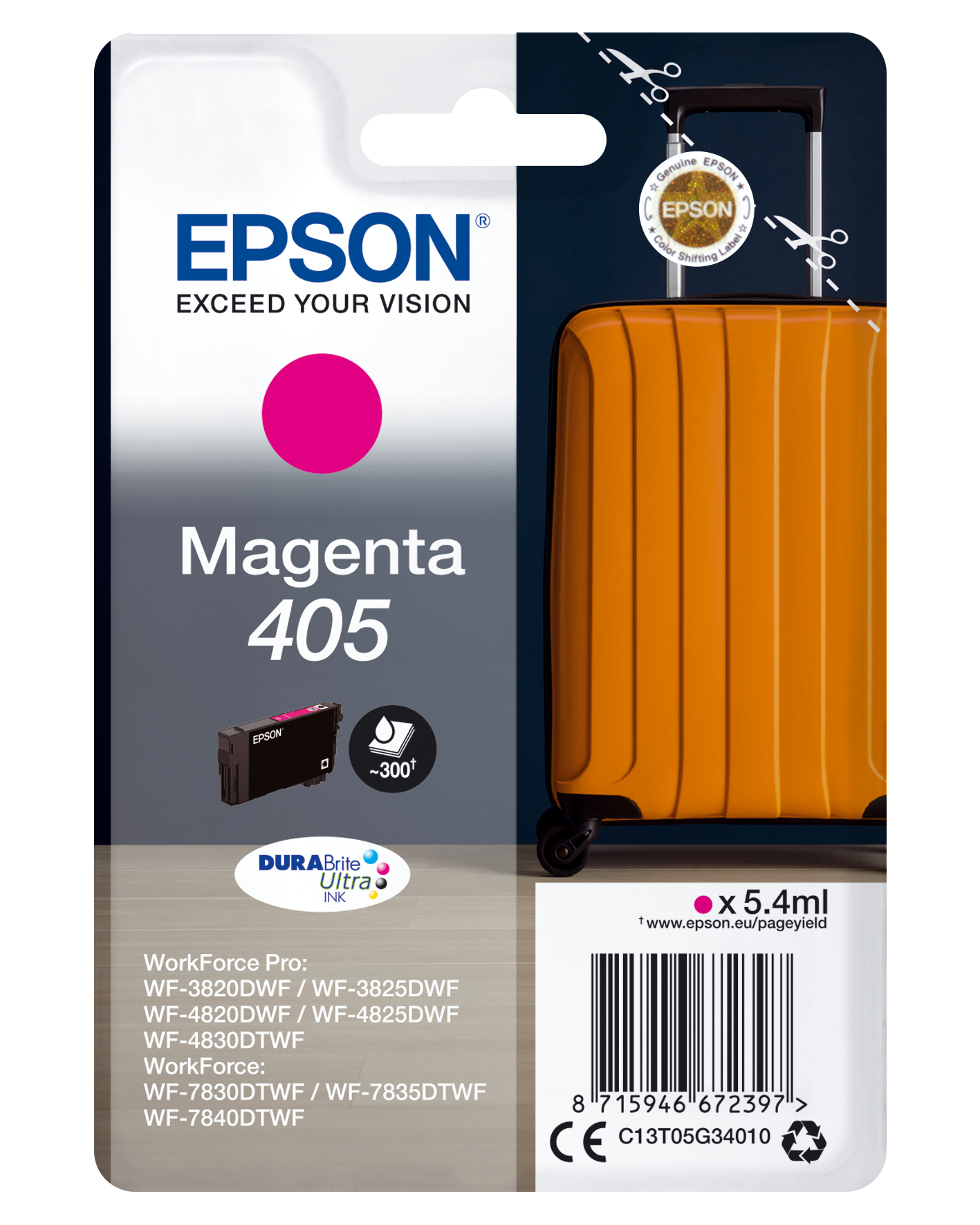 Image of Epson C13T05G34010/405 Ink cartridge magenta, 300 pages 5.4ml for...