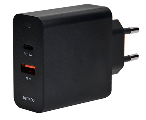 USBC-AC137 DELTACO USB wall charger 1x USB-C PD