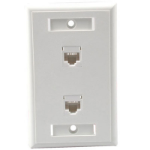 C2G Dual Cat5E RJ45 Configured Wall Plate - White
