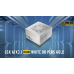 Antec GSK850 80+ Gold White Fully Modular ATX 3.1, PCI-E 5.1 latest High Quality Japanese Capacitors, Ultimate performance and reliability, PSU