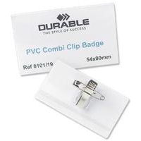 Image of Durable NAME BADGE COMBI CLIP PK50