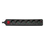 Deltaco GT-0661 power extension 3 m 6 AC outlet(s) Indoor Black