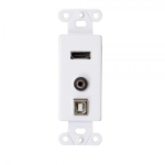 C2G HDMI®, USB and 3.5mm Audio Pass Through Decorative Wall Plate - White