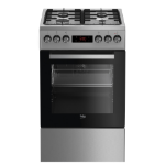 Beko FSE52320DXD cooker Freestanding cooker Gas Black, Stainless steel A