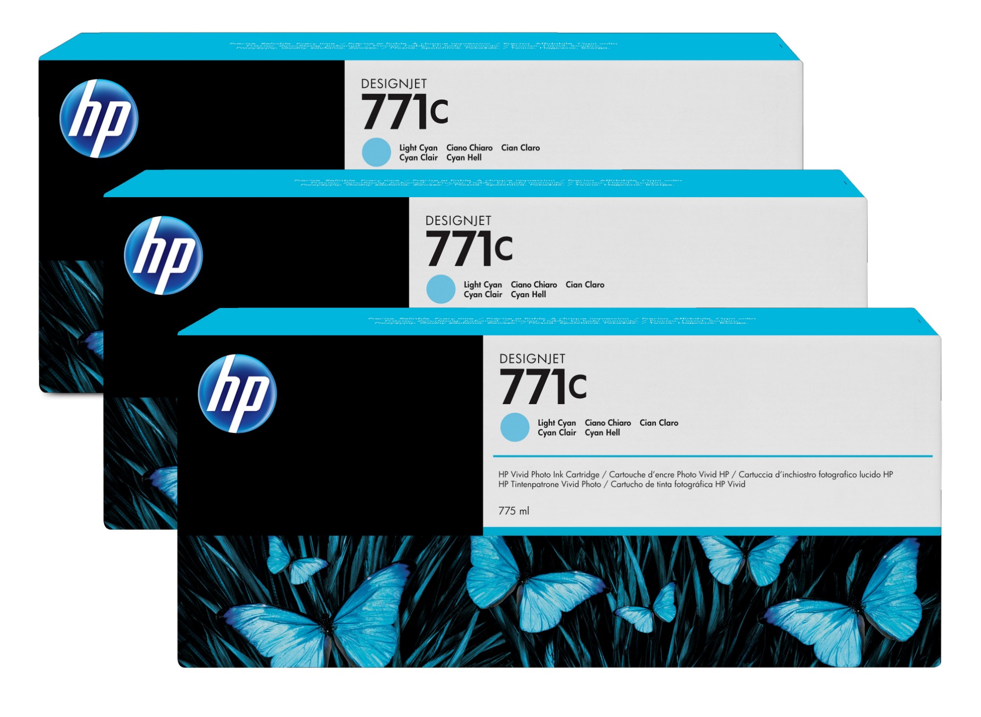 HP  B6Y36A/771C Ink cartridge light cyan 775ml Pack=3 for  DesignJet