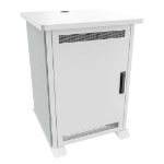 Middle Atlantic Products Forum Side Cart Rack, 16RU, 27" Deep, Wilsonart Designer White, White Powdercoat, Silver Gray Felt