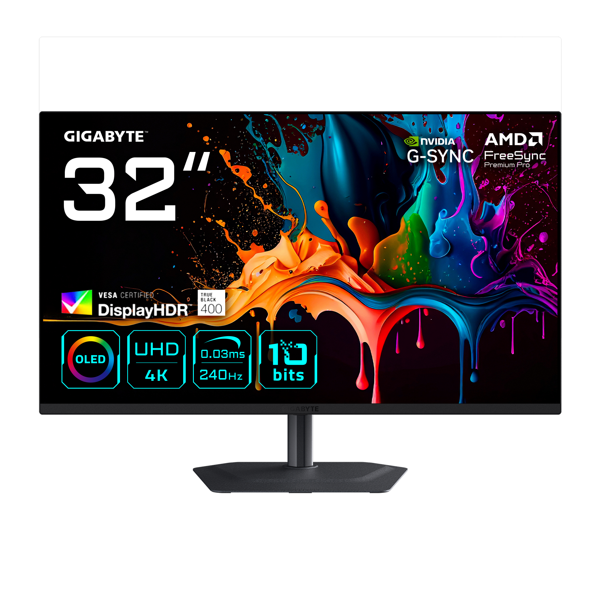 Gigabyte Black Mo32u2 32” Oled 4K Uhd Gaming Monitor - 3840 X 2160. 240Hz. 0