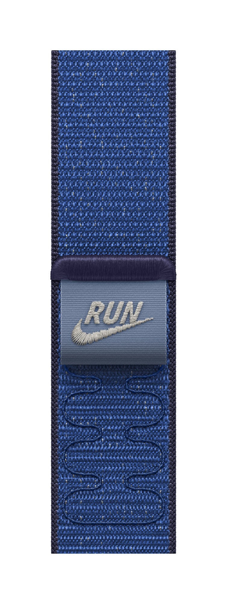 Apple Nike Sport Loop Band Blue Nylon. Recycled polyester. Spandex
