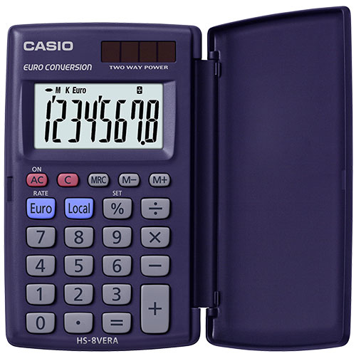Image of Casio HS-8VERA calculator Pocket Financial Blue