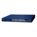 PLANET Layer 3 24-Port 10/100/1000T Managed L3 Gigabit Ethernet (10/100/1000) Power over Ethernet (PoE) Blue