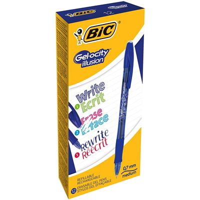 BIC Gel-ocity illusion Retractable gel pen Blue 12 pc(s)
