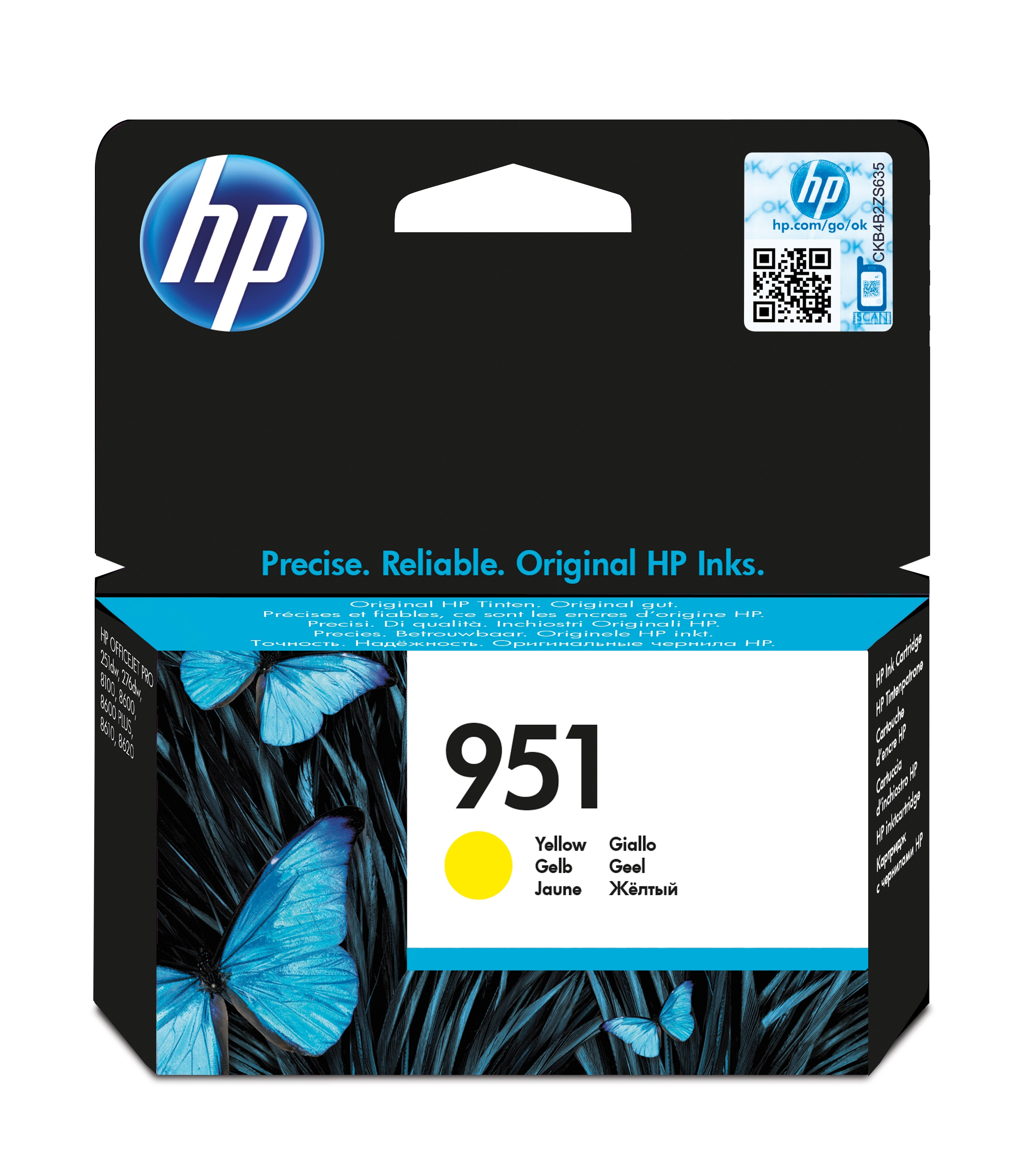 Image of HP CN052AE/951 Ink cartridge yellow, 700 pages ISO/IEC 24711 8ml...