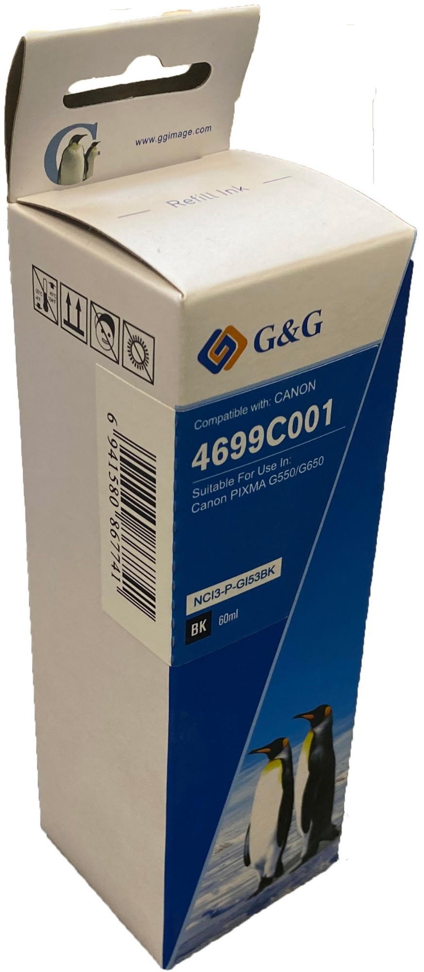 CTS Compatible Canon G+G GI-53BK Black Ink Bottle 4699C001