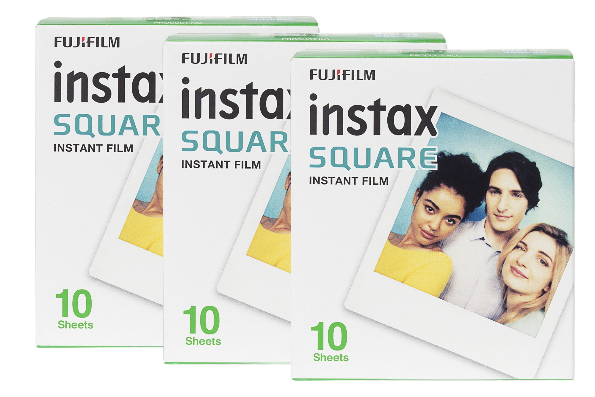 70100139613x3 FUJI Instax Square Instant Photo Film - White, 30 Shot Pack