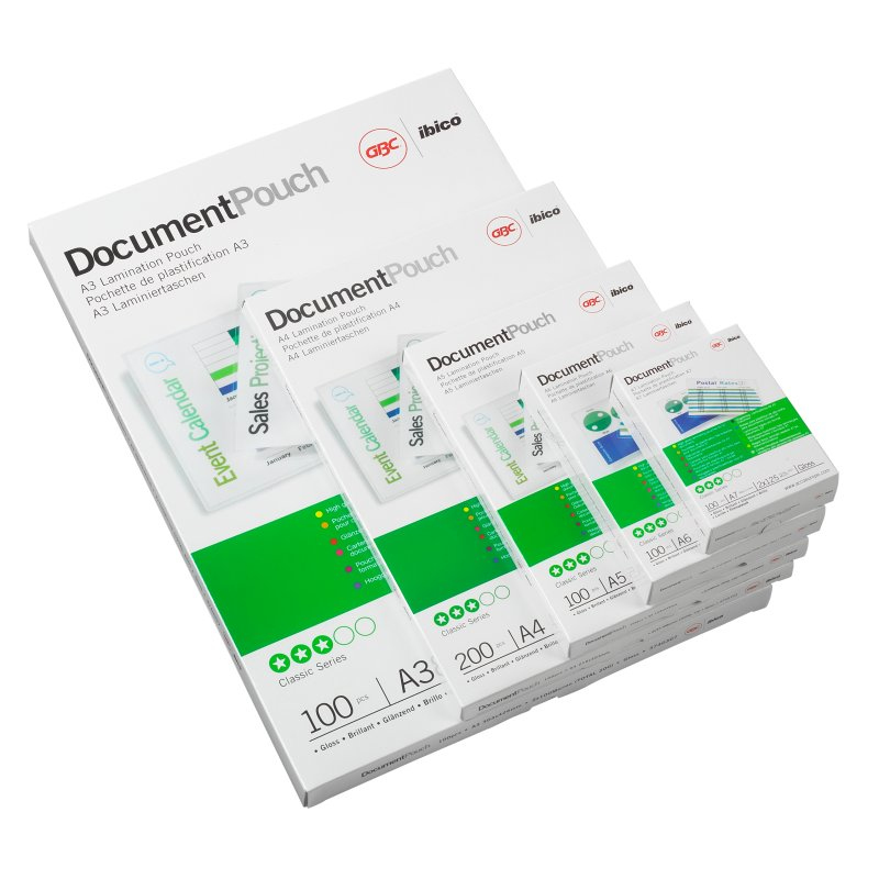 GBC 3740432 65x95mm Gloss Card Pouch 250 Micron 100Pk 33552J