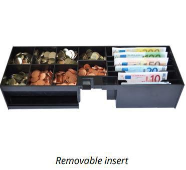 Image of APG Cash Drawer ECD460 Flip Lid Insert 7 Note 8 Coin with Lockable Lid