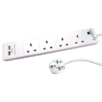 Cables Direct EXTENSION LEAD 4G SURGE 2 USB WHT 3M