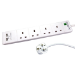 Cables Direct EXTENSION LEAD 4G SURGE 2 USB WHT 3M