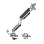 Brateck Single Monitor Economy Heavy-Duty Gas Spring Monitor Arm with USD3.1 Ports Fit Most 17'-35' Up 15kg (LS)