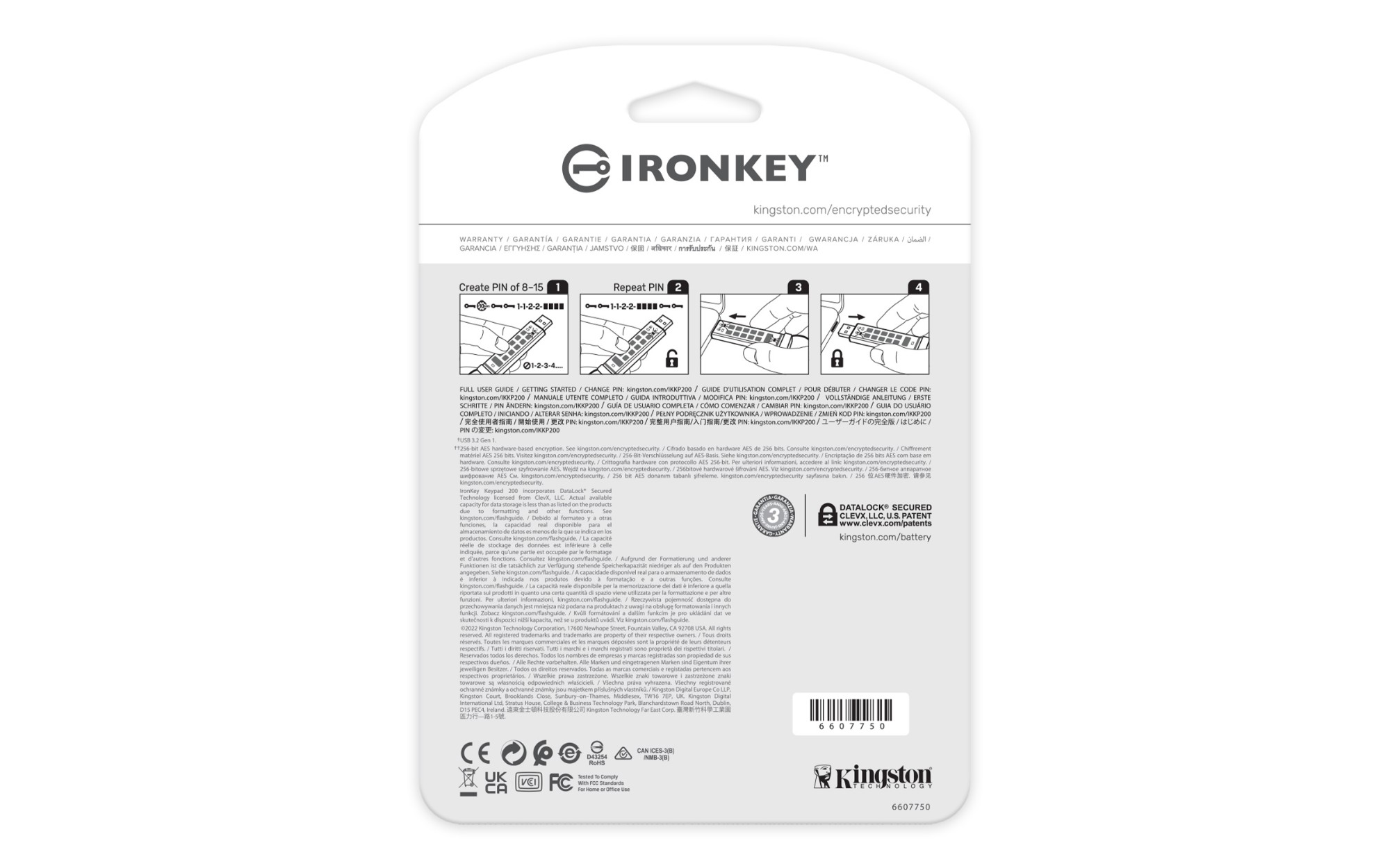 Kingston Technology IronKey 256GB Keypad 200, FIPS 140-3 Lvl 3 (Pending ...