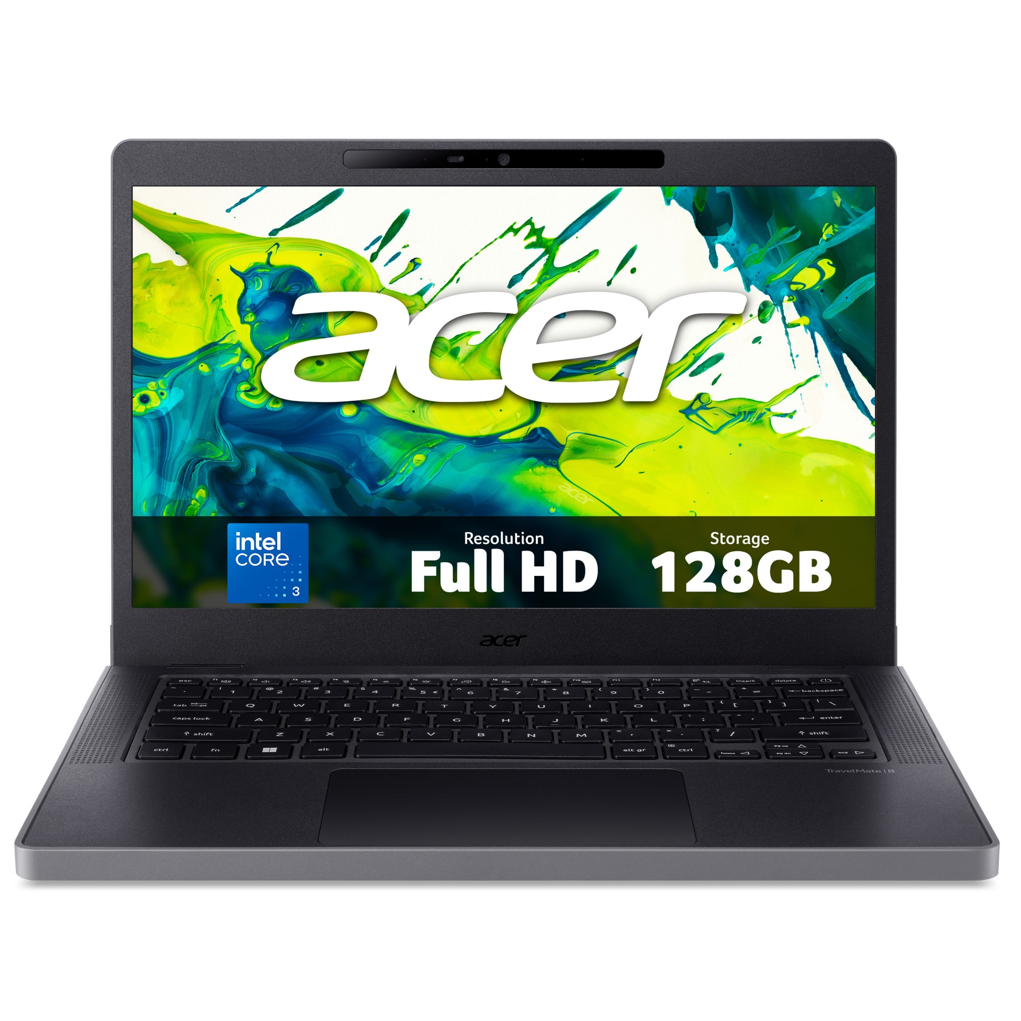 Acer TravelMate B5 14 laptop (TMB514-31-G2) - Intel Core 3, 8GB RAM, 128GB, 14" Full HD display, Windows 11