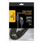 Gembird 1.8m HDMI-M/micro HDMI-M HDMI kabel 1,8 m HDMI Type A (Standaard) HDMI Type D (Micro) Zwart
