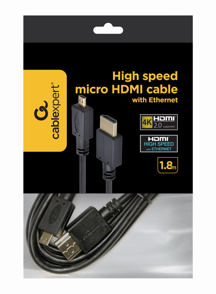 Gembird 1.8m HDMI-M/micro HDMI-M HDMI cable HDMI Type A (Standard) HDMI Type D (Micro) Black