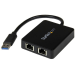 StarTech.com USB 3.0 to Dual Port Gigabit Ethernet Adapter NIC w/ USB Port