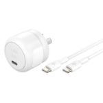 BELKIN BoostCharge Compact USB-C 30W Charger + USB-C Cable (1M) - White (WCA008au1MWH-B6), 1x USB-C, USB-PD Certified, CEW $2500, 2 Years Warranty