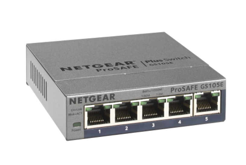Netgear GS105E-200NAS 5-Port Gigabit Network Switch Netgear GS105E-200NAS 5-Port Gigabit Network Switch