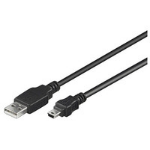 Microconnect USBAMB505 USB cable 0.5 m USB 2.0 USB A Mini-USB B Black