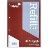 Image of Silvine A4 Refill Pad Ruled 160 Pages Brown (Pack 6) - A4RPF