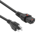 ACT Netsnoer USA male - C13 IEC Lock zwart 2 m, PC1063, 5-Pack