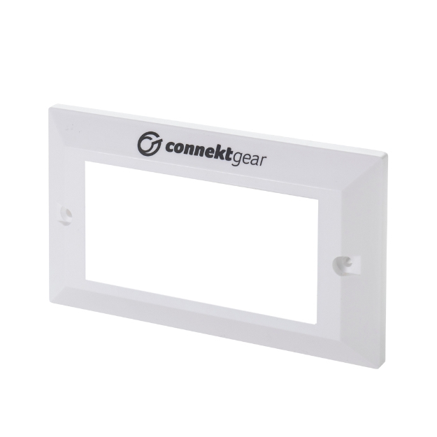 Connektgear White Av Double Faceplate - 4 Module 146 X 86Mm Bevelled Edge